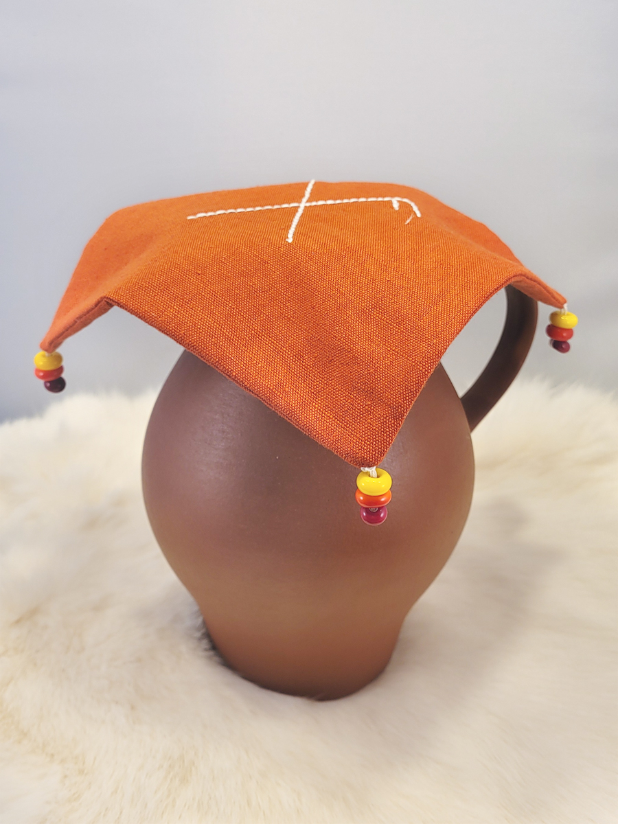 Bechertuch mit Glasperlen Orange