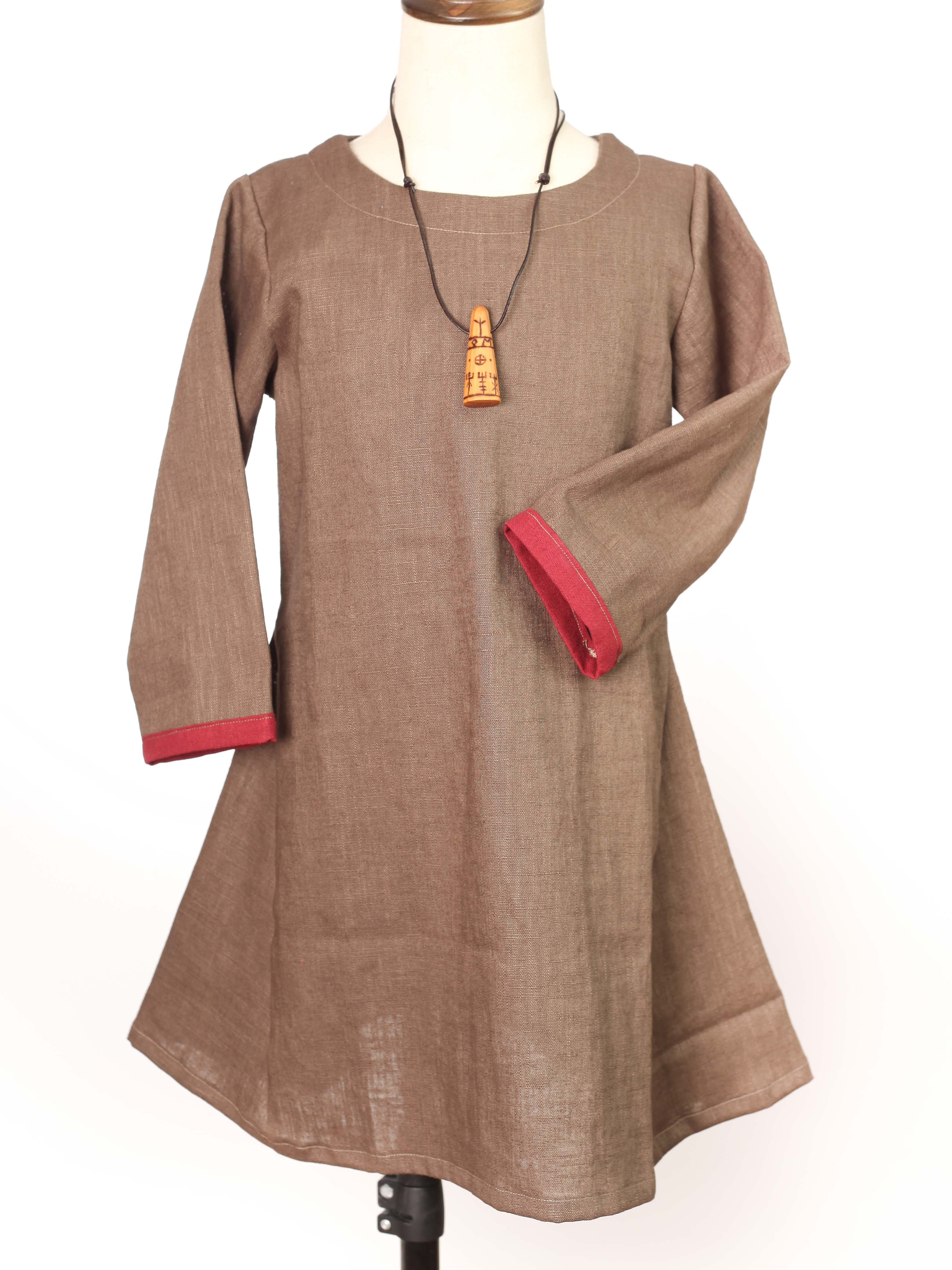 Mittelalterkleid Leinen braun