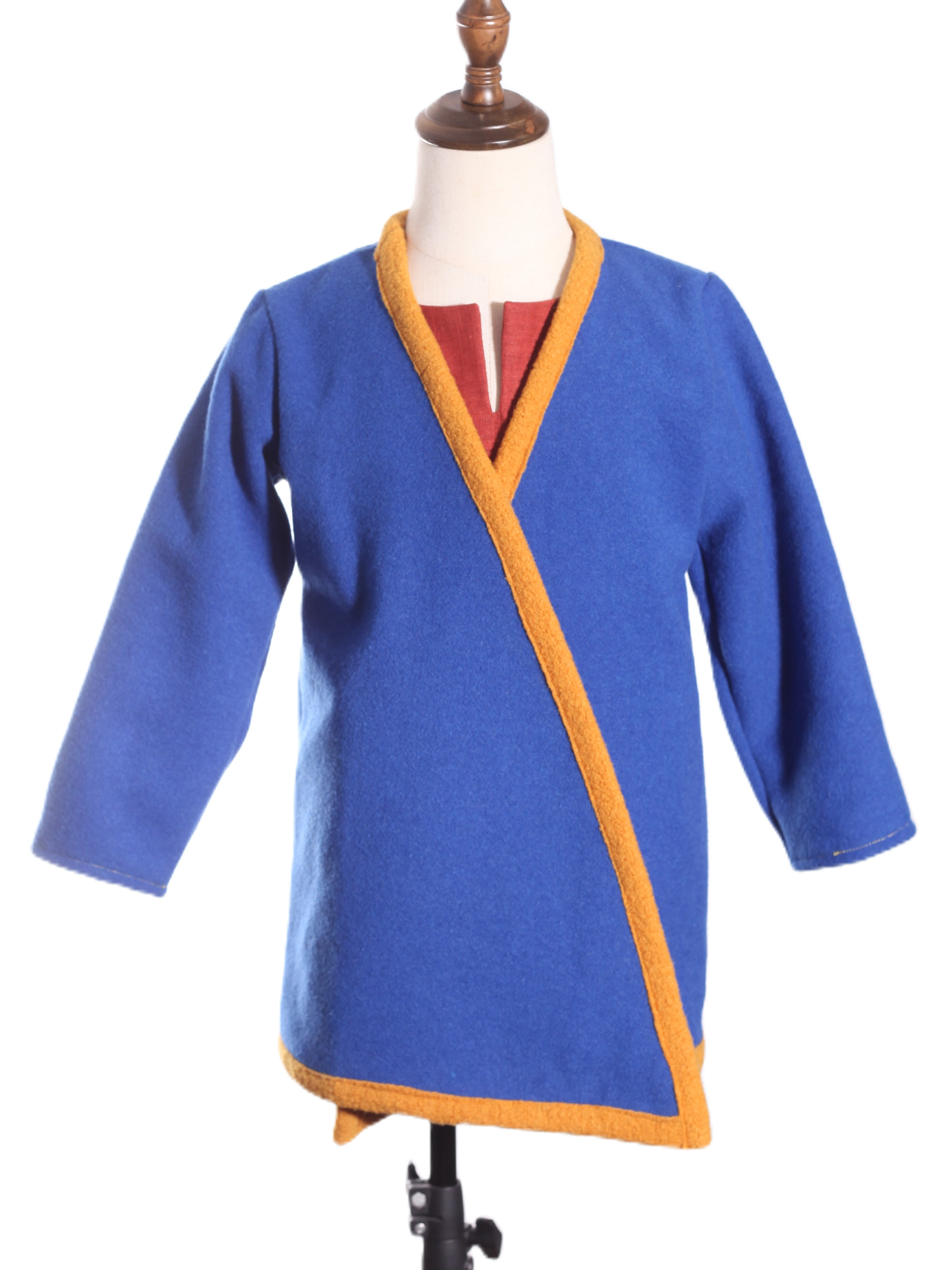 Klappenmantel Blau-Gelb
