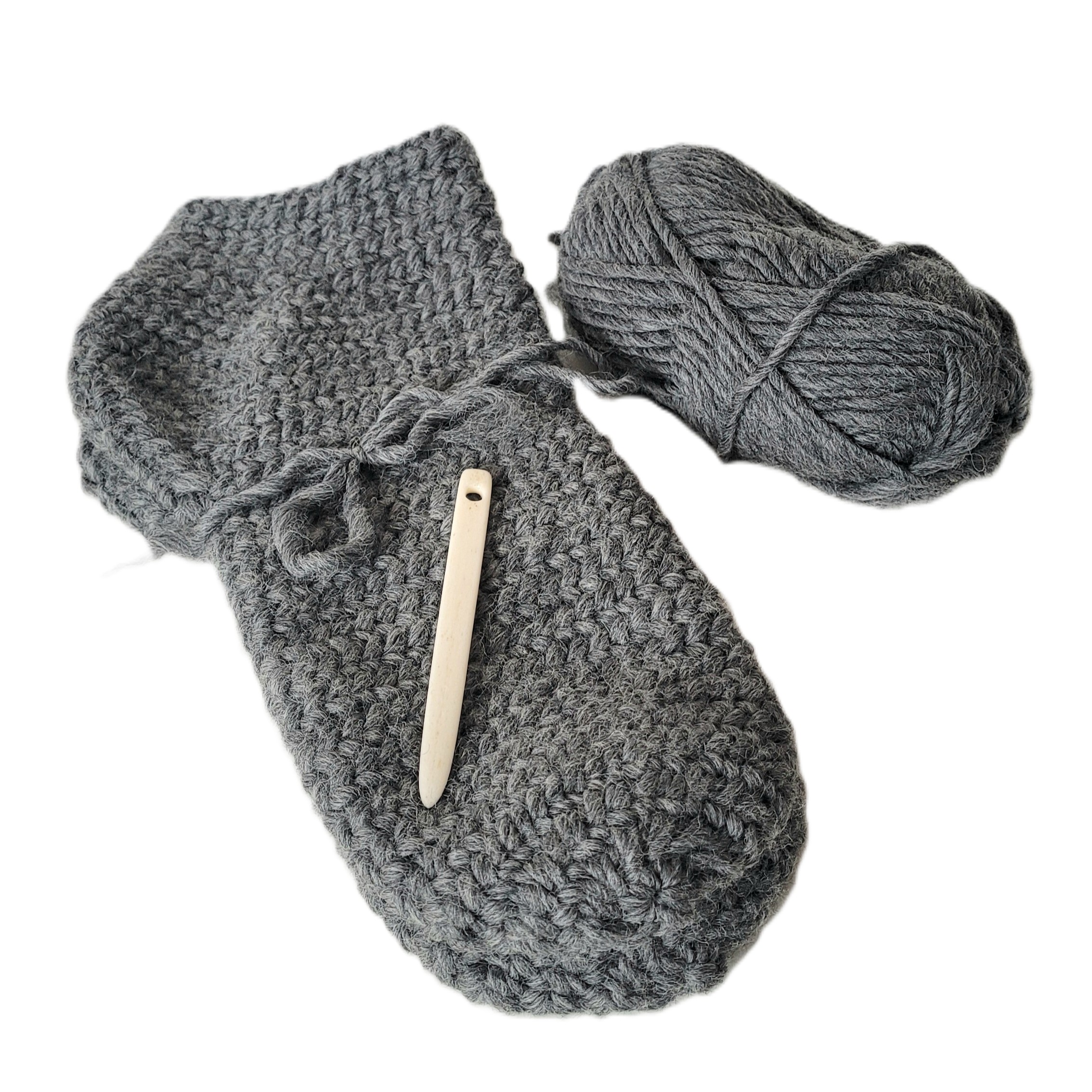 Nadelgebundene Socken grau Gr.41